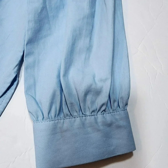 Zara Shirt Button Down Kids 11-12  Light Blue  Studded  Longsleeve - Picture 15 of 15